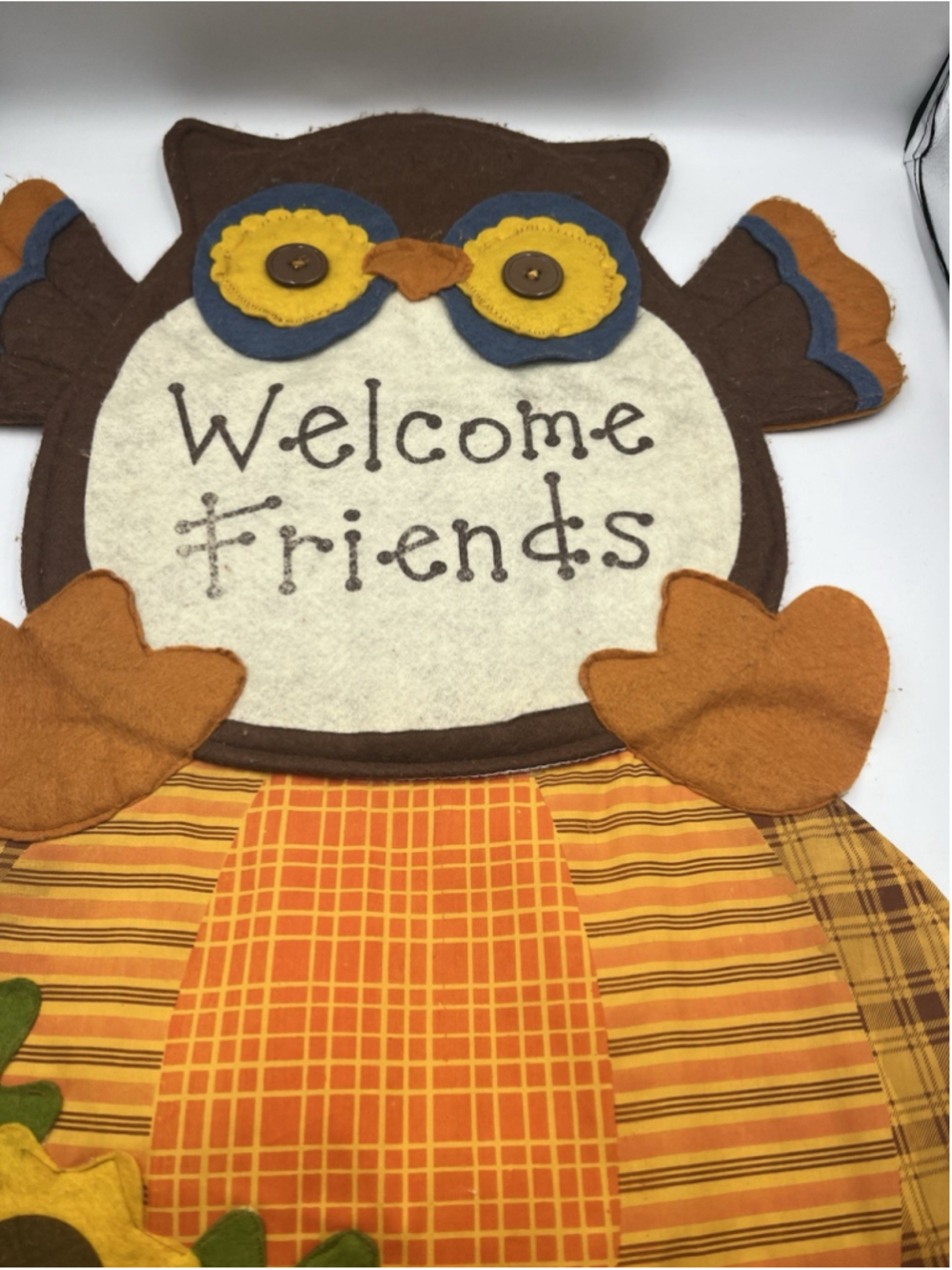 Owl Wall Hanging Decoration Autumn Fall “Welcome Friends” OR FRONT DOOR SEE ALL
